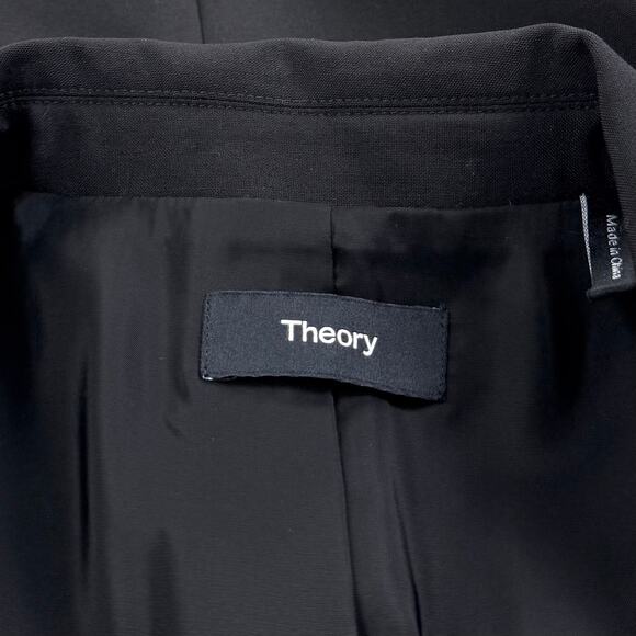 Theory Women's Staple Classic Career Wool Blend Blazer Size 10 Black - Picture 3 of 16